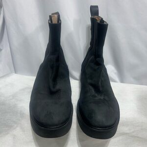 Stewart WEITZMAN meriwa black nubuck leather Chelsea boots.